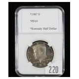 1987-S Kennedy half dollar, PF-69