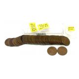 Lot of 1939-S wheat cents, 50 pcs.