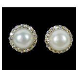 Sterling silver gold wash 5mm pearl post earrings