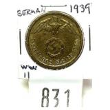 1939 German 10 pfennig
