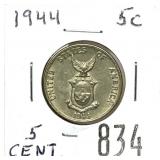 1944 Philippines 5 cents