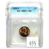 1955-S Lincoln cent, NGC slab certified MS-67
