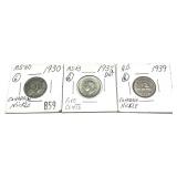 Lot of Canadian nickels, 3 pcs.