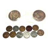 Lot of coins and tokens, 13 pcs.