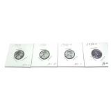 Lot of 1943- P,D,S steel cents, 4 pcs.