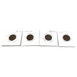 Lot of early Lincoln cents, 4 pcs.