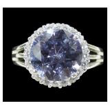 Sterling silver round brilliant cut pale lavender