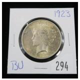 1923 Peace dollar, BU