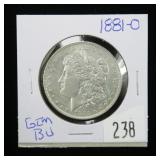 1881-O Morgan dollar, gem BU