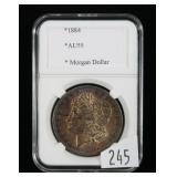 1884 Morgan dollar, AU-55