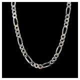 Sterling silver 24" Figaro chain necklace,