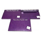 x3- 1987 Proof sets, -x3 sets, Sold by the piece,