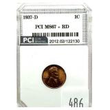 1937-D Lincoln cent, PCI slab certified MS-67