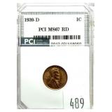 1939-D Lincoln cent, PCI slab certified MS-67