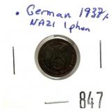 1937 German coin