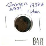 1937 German coin