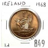 1968 Irish 1d penny