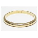 14K Yellow gold Keepsake band ring, size 6.25,