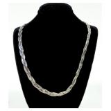 Sterling silver 24" double strand braided