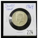 1964 Kennedy silver half dollar