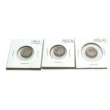 x3- Dimes, 90% silver, -x3 dimes, Sold by the