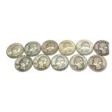 x11- Quarters, 90% silver, -x11 quarters, Sold by