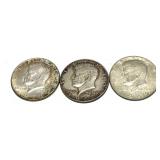 x3- Half dollars, 40% silver, -x3 half dollars,