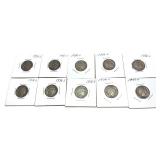 x10- 1936-S Buffalo nickels, -x10 nickels, Sold by