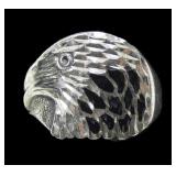 Sterling silver eagle head ring, size 9