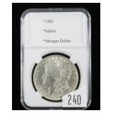1882 Morgan dollar, MS-64