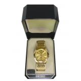 Seiko V7-43 8B39 quartz gold toned wrist watch