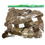 Lot of wheat cents, 200 pcs.