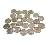 x25- Kennedy half dollars, non-silver, -x25 half