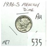 1938-S Mercury dime