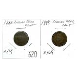 Lot of Indian Head cents: 1883, 1888, 2 pcs.