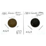 Lot of Indian Head cents: 1882, 1884, 2 pcs.