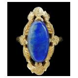 14K Yellow gold vintage sodalite ring, size 6,