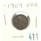 1909 VDB Lincoln cent