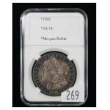 1902 Morgan dollar, AU-58