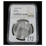 1904-O Morgan dollar, NGC slab certified MS-63