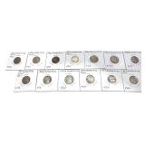 Lot of no date Buffalo nickels, 13 pcs.