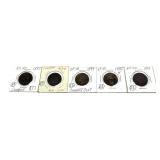 Lot of Canadian large cents, 5 pcs.