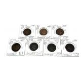 Lot of Canadian large cents, 7 pcs.
