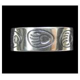 Sterling silver bear paw band ring, new, size 5
