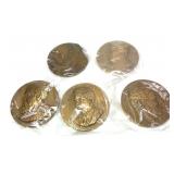 5- Presidential and Notable People table medals,