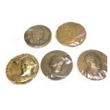 5- Presidential and Notable People table medals,