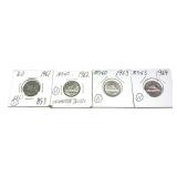Lot of Canadian nickels, 4 pcs.