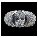 Sterling silver oval cut flush mount CZ dome style
