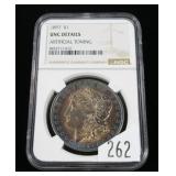 1897  Morgan dollar, NGC slab certified Unc.