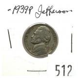 1939 Jefferson nickel